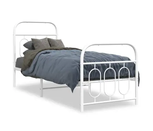 Lovos Rėmas Su Galvūgaliu/Kojūgaliu, Baltas, 75X190cm Metalas