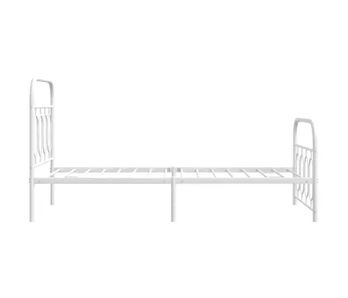 Gultas Rāmis Ar Galvgali Un Kājgali, Balts Metāls, 80X200 Cm Vidaxl