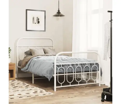 Lovos Rėmas Su Galvūgaliu/Kojūgaliu, Baltas, 100X200cm Metalas