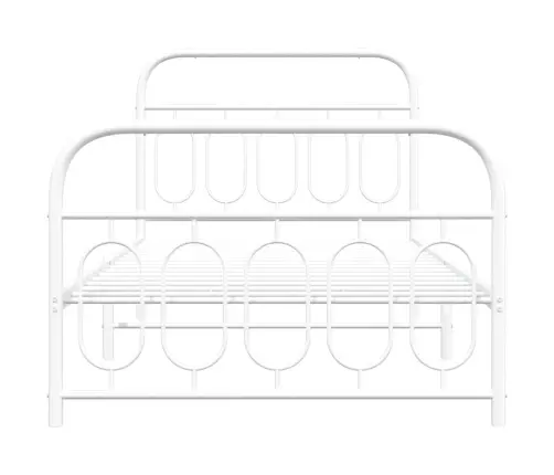 Metallist Voodiraam Peatsi Ja Jalutsiga, Valge, 107X203 Cm