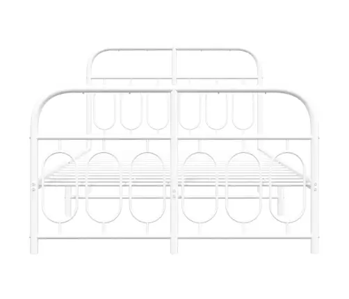 Gultas Rāmis Ar Galvgali Un Kājgali, Balts Metāls, 120X200 Cm Vidaxl