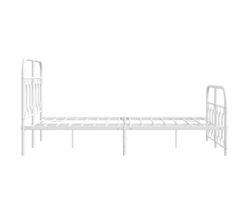 Gultas Rāmis Ar Galvgali Un Kājgali, Balts Metāls, 120X200 Cm Vidaxl