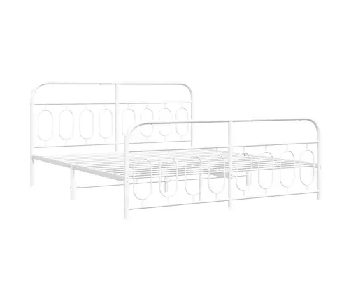 Lovos Rėmas Su Galvūgaliu/Kojūgaliu, Baltas, 193X203cm Metalas