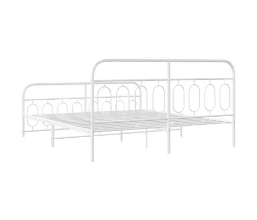 Lovos Rėmas Su Galvūgaliu/Kojūgaliu, Baltas, 193X203cm Metalas