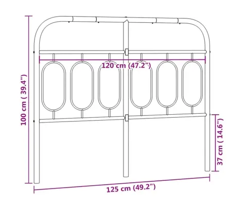 Metallist Voodipeats, Valge, 120 Cm