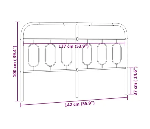 Gultas Galvgalis, Metāls, Balts, 137 Cm Vidaxl Gultas Galvgalis, Metāls, Balts, 137 Cm Vidaxl