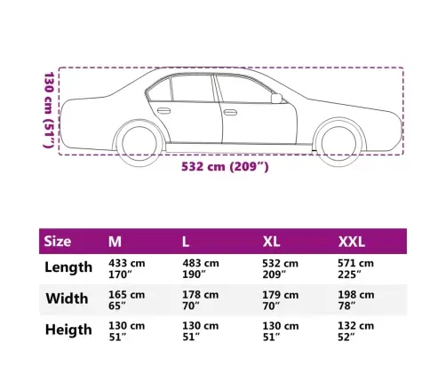 Automobilio Uždangalas Sedanams, Sidabrinis, Xl Dydžio, Pilnas