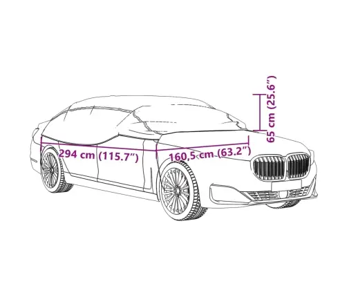 Pusės Automobilio Uždangalas Su Kabliukais, Sidabrinis, L