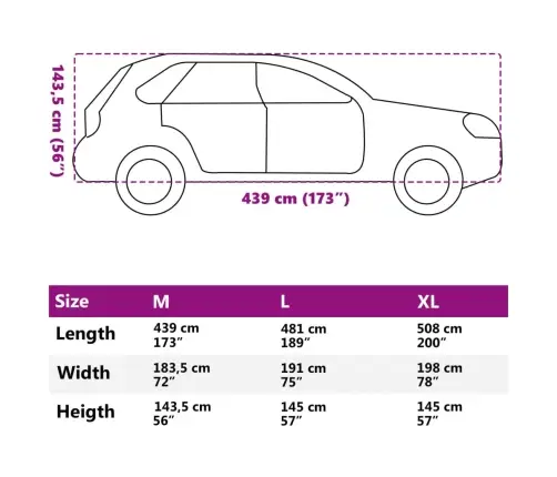 Mašīnas Pārsegs Suv, Pilns, M Izmērs, Neausts Audums Vidaxl