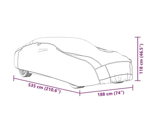 Automašīnas Pārsegs Sedanam, Krusas Aizsardzība, Pelēks Vidaxl