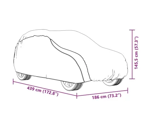 Automobilio Uždangalas Visureigiui, Sidabrinis, M Dydžio, Peva
