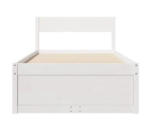 Gulta Bez Matrača, Balts, 90X200 Cm, Priedes Masīvkoks Vidaxl