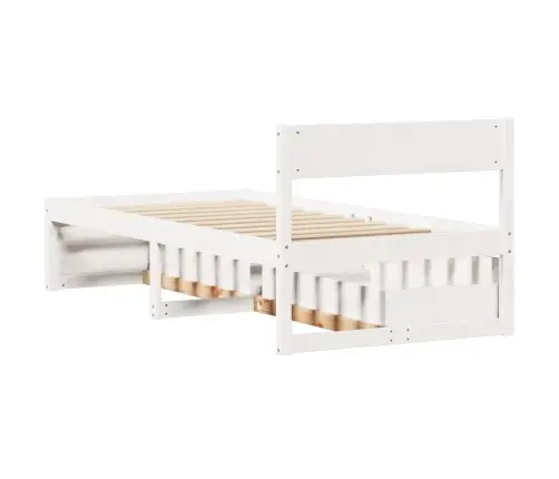 Gulta Bez Matrača, Balts, 90X200 Cm, Priedes Masīvkoks Vidaxl