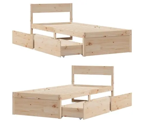 Gulta Bez Matrača, 75X190 Cm, Priedes Masīvkoks Vidaxl