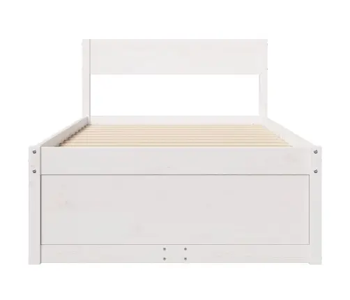 Gulta Bez Matrača, Balts, 75X190 Cm, Priedes Masīvkoks Vidaxl