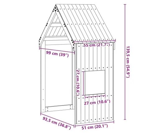 Bērnu Gultas Jumts, Brūns, 55X99X139,5 Cm, Priedes Masīvkoks Vidaxl