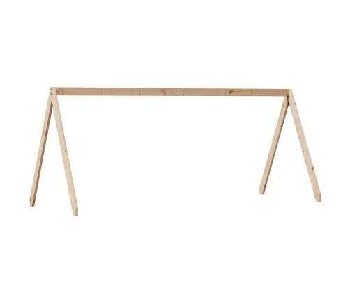 Vaikiškos Lovos Stogas, 199X95,5X88cm Pušies Medienos Masyvas