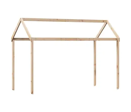 Vaikiškos Lovos Stogas, 217X95,5X159cm Pušies Medienos Masyvas