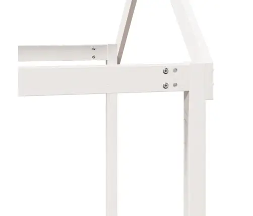 Bērnu Gultas Jumts, Balts, 217X95,5X159 Cm, Priedes Masīvkoks Vidaxl