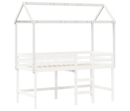 Bērnu Gultas Jumts, Balts, 207X95,5X159 Cm, Priedes Masīvkoks Vidaxl