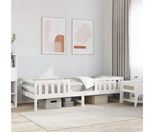 Gulta Bez Matrača, Balts, 75X190 Cm, Priedes Masīvkoks Vidaxl