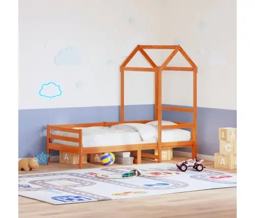 Bērnu Gultas Jumts, Brūns, 98X70X176,5 Cm, Priedes Masīvkoks Vidaxl