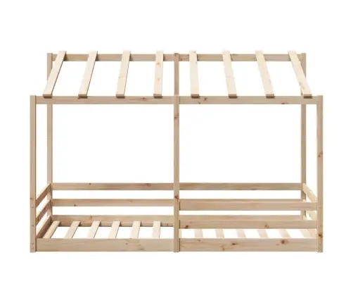 Bērnu Gulta Ar Jumtu, Balta, 80X200 Cm, Priedes Masīvkoks Vidaxl