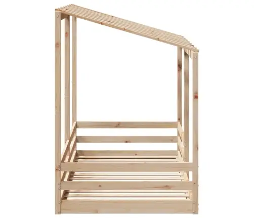 Bērnu Gulta Ar Jumtu, Balta, 80X200 Cm, Priedes Masīvkoks Vidaxl