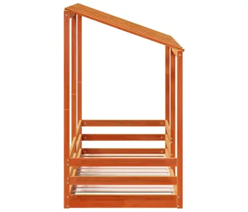 Lastevoodi Koos Katusega, Vahapruun, 90 X 190 cm Männipuit