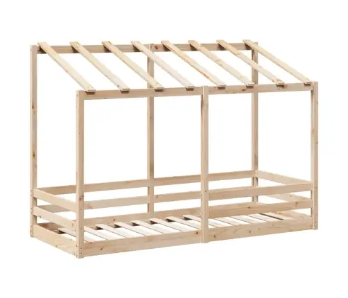 Bērnu Gulta Ar Jumtu, 75X190 Cm, Priedes Masīvkoks Vidaxl