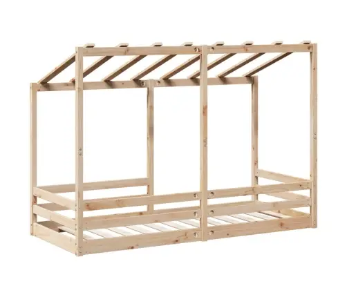 Bērnu Gulta Ar Jumtu, 75X190 Cm, Priedes Masīvkoks Vidaxl