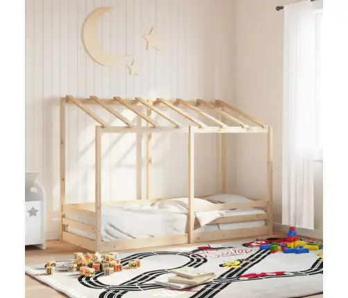 Bērnu Gulta Ar Jumtu, 75X190 Cm, Priedes Masīvkoks Vidaxl