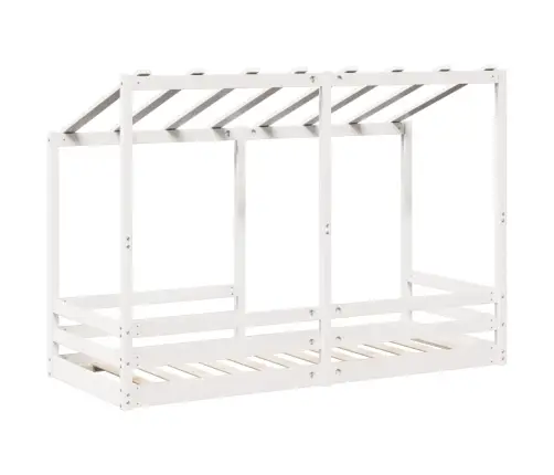 Lastevoodi Koos Katusega, Valge, 75X190 cm Männipuit