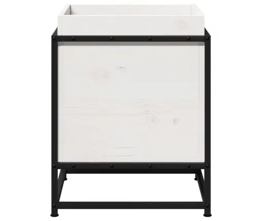 Dārza Puķu Kaste, Balta, 40X40X50 Cm, Priedes Masīvkoks Vidaxl