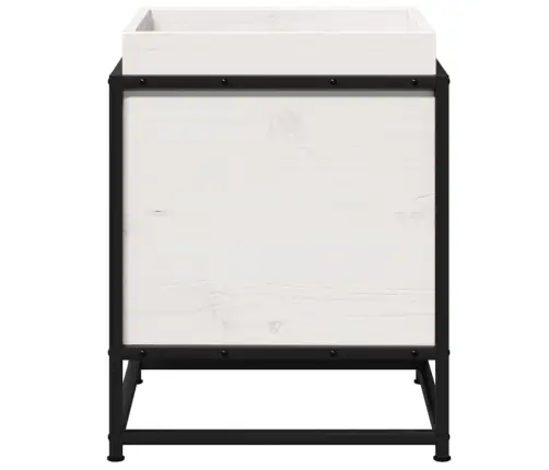 Dārza Puķu Kaste, Balta, 40X40X50 Cm, Priedes Masīvkoks Vidaxl