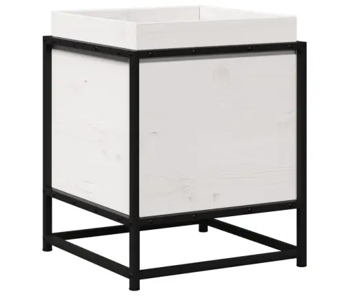 Dārza Puķu Kaste, Balta, 40X40X50 Cm, Priedes Masīvkoks Vidaxl