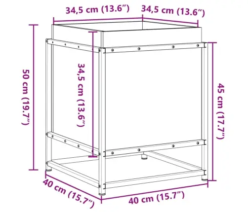 Dārza Puķu Kaste, Balta, 40X40X50 Cm, Priedes Masīvkoks Vidaxl
