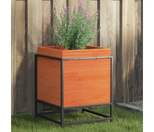 Dārza Puķu Kaste, Vaska Brūnas, 40X40X50 Cm, Priedes Masīvkoks Vidaxl
