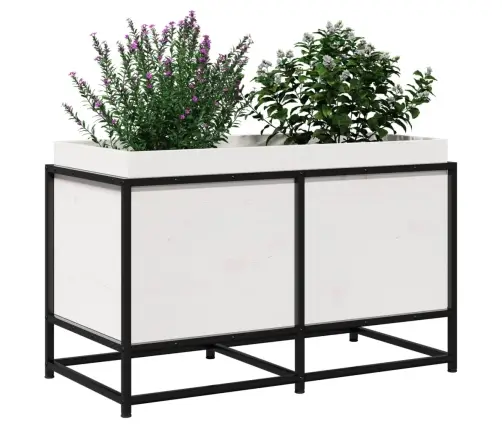 Dārza Puķu Kaste, Balta, 80X40X50 Cm, Priedes Masīvkoks Vidaxl