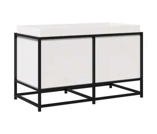 Dārza Puķu Kaste, Balta, 80X40X50 Cm, Priedes Masīvkoks Vidaxl