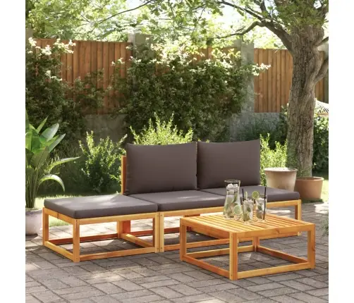 Sodo Pakoja Su Pagalvėlėmis, 65X65X29 cm Akacijos Masyvas