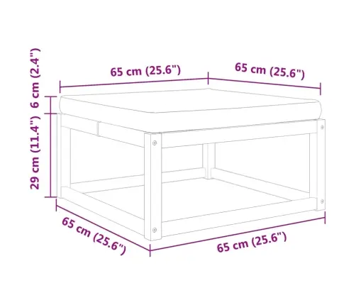 Sodo Pakoja Su Pagalvėlėmis, 65X65X29 cm Akacijos Masyvas