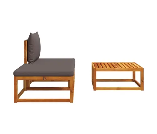 Trīsdaļīgs Dārza Dīvānu Komplekts Ar Spilveniem, Akācijas Koks Un Virve Vidaxl