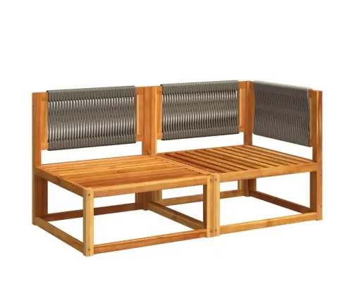 Dārza Dīvāns Ar Spilveniem, Divvietīgs, Akācijas Koks Un Virve Vidaxl