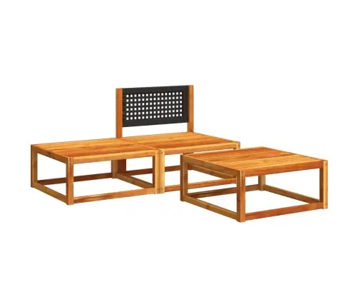 Trīsdaļīgs Dārza Dīvānu Komplekts Ar Spilveniem, Akācija Un Rotangpalma Vidaxl