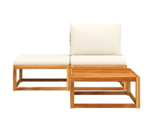 Trīsdaļīgs Dārza Dīvānu Komplekts Ar Spilveniem, Akācija Un Rotangpalma Vidaxl