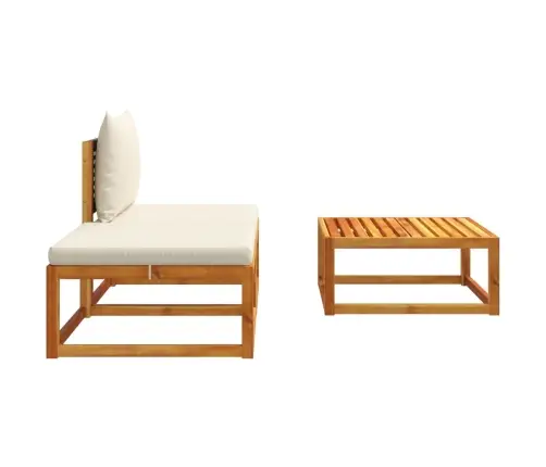 Trīsdaļīgs Dārza Dīvānu Komplekts Ar Spilveniem, Akācija Un Rotangpalma Vidaxl