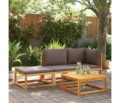 Dārza Dīvāns Ar Spilveniem, Divvietīgs, Akācija Un Rotangpalma Vidaxl