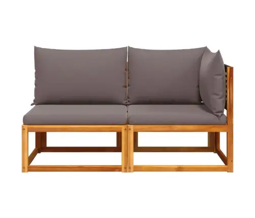 Dārza Dīvāns Ar Spilveniem, Divvietīgs, Akācija Un Rotangpalma Vidaxl