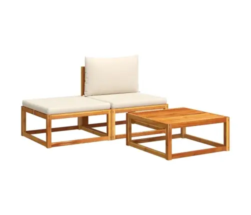 Trīsdaļīgs Dārza Dīvānu Komplekts Ar Spilveniem, Akācija Un Rotangpalma Vidaxl